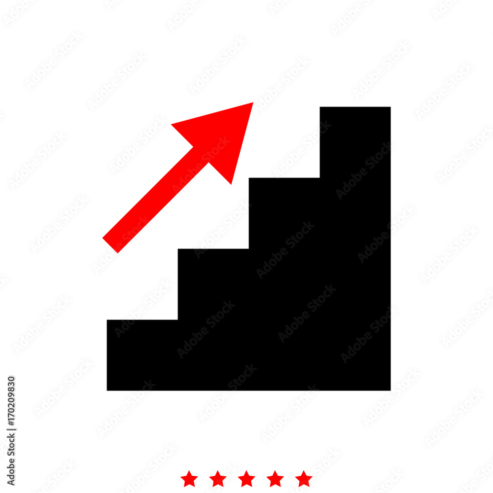 Stairs growth it is icon . Stairs growth it is icon .