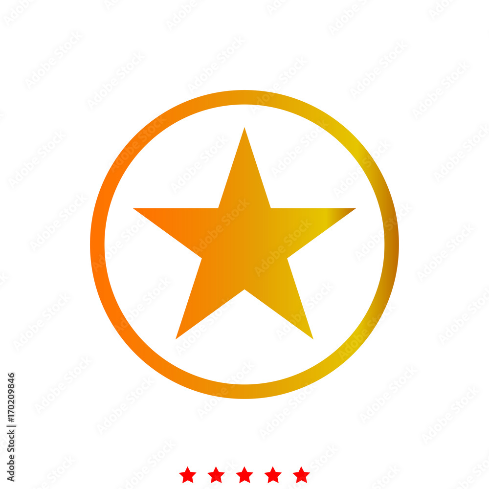 Star in circle it is icon . Star in circle it is icon .