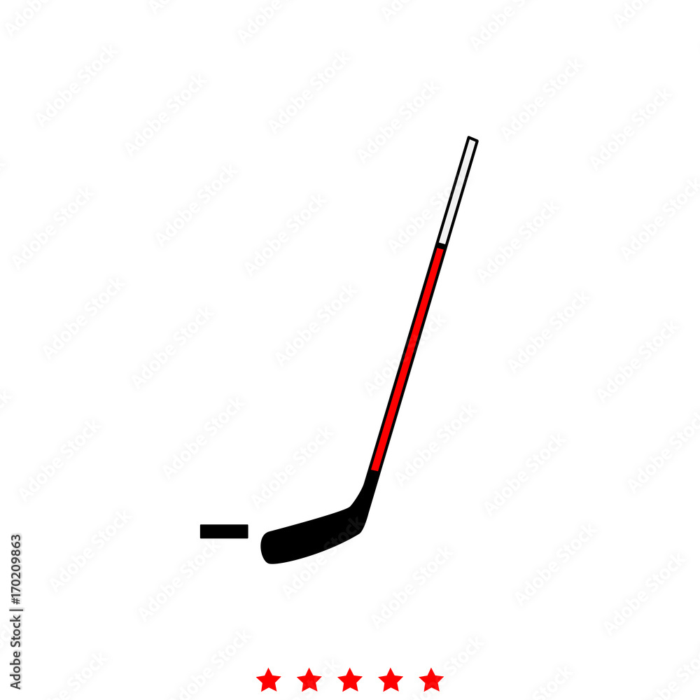 Hockey sticks and puck it is icon . Hockey sticks and puck it is icon .