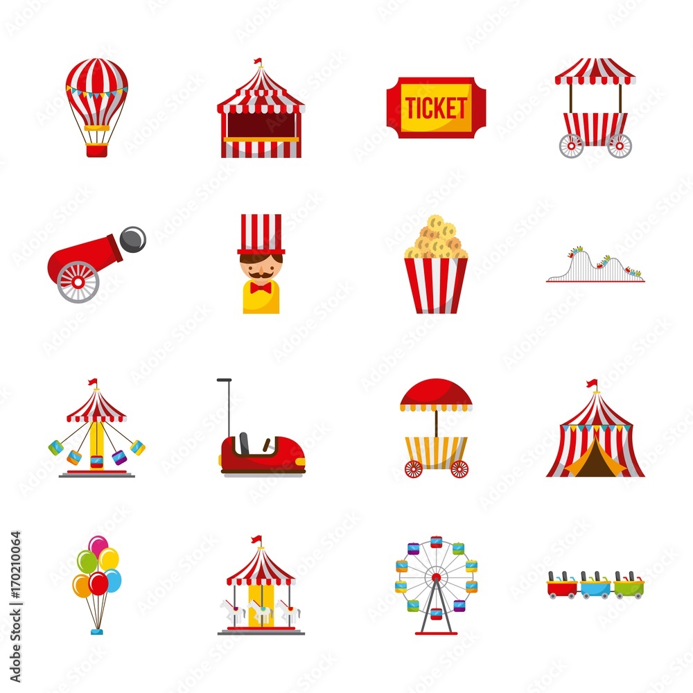 collection of elements related to carnival and circus festival vector ...