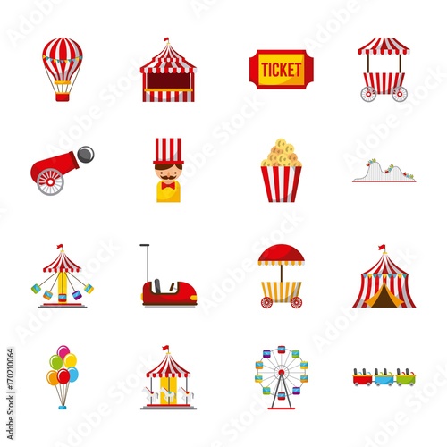 collection of elements related to carnival and circus festival vector illustration