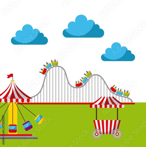 carnival fun fair festival circus park vector illustration