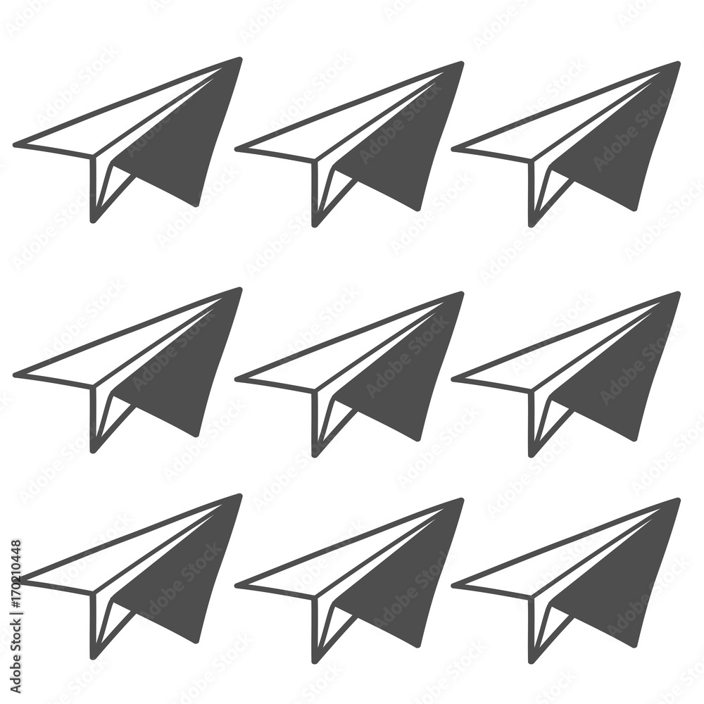 Business icon with paper airplane Business icon with paper airplane