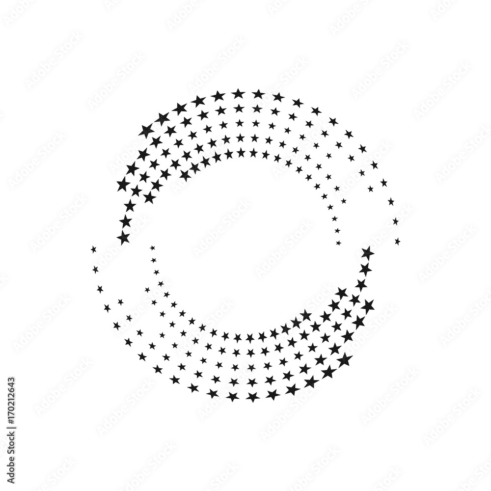 Halftone circle stars background. Creative geometric pattern. Vector abstract background.