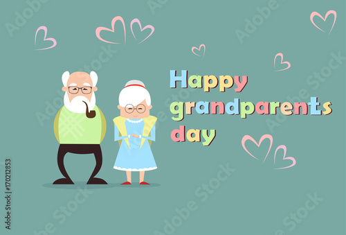 Happy Grandparents Day Greeting Card Banner Vector