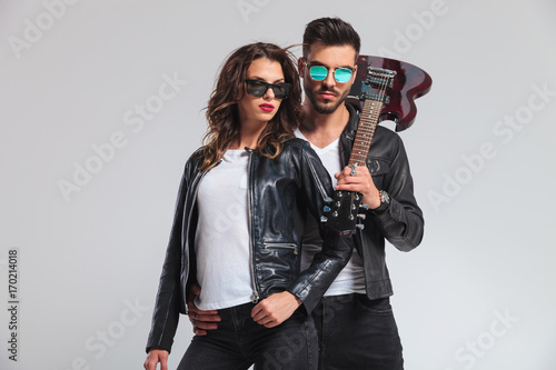 cool rock and roll couple posing