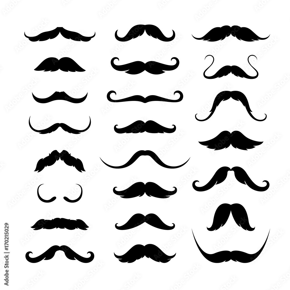 Mustaches icons set. Vector illustration EPS 10 Mustaches icons set. Vector illustration EPS 10