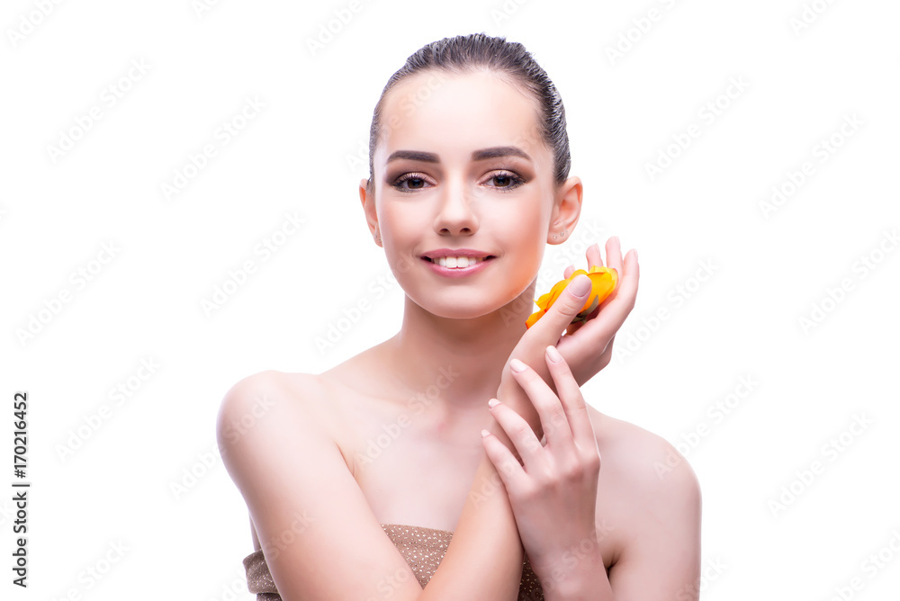 Young beautiful female fashion model with make up Young beautiful female fashion model with make up