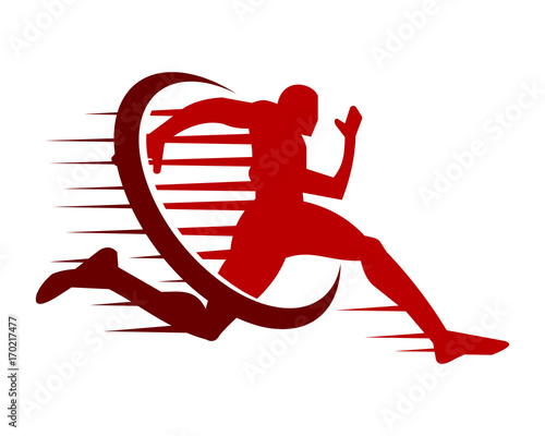 runner athlete sports silhouette icon vector