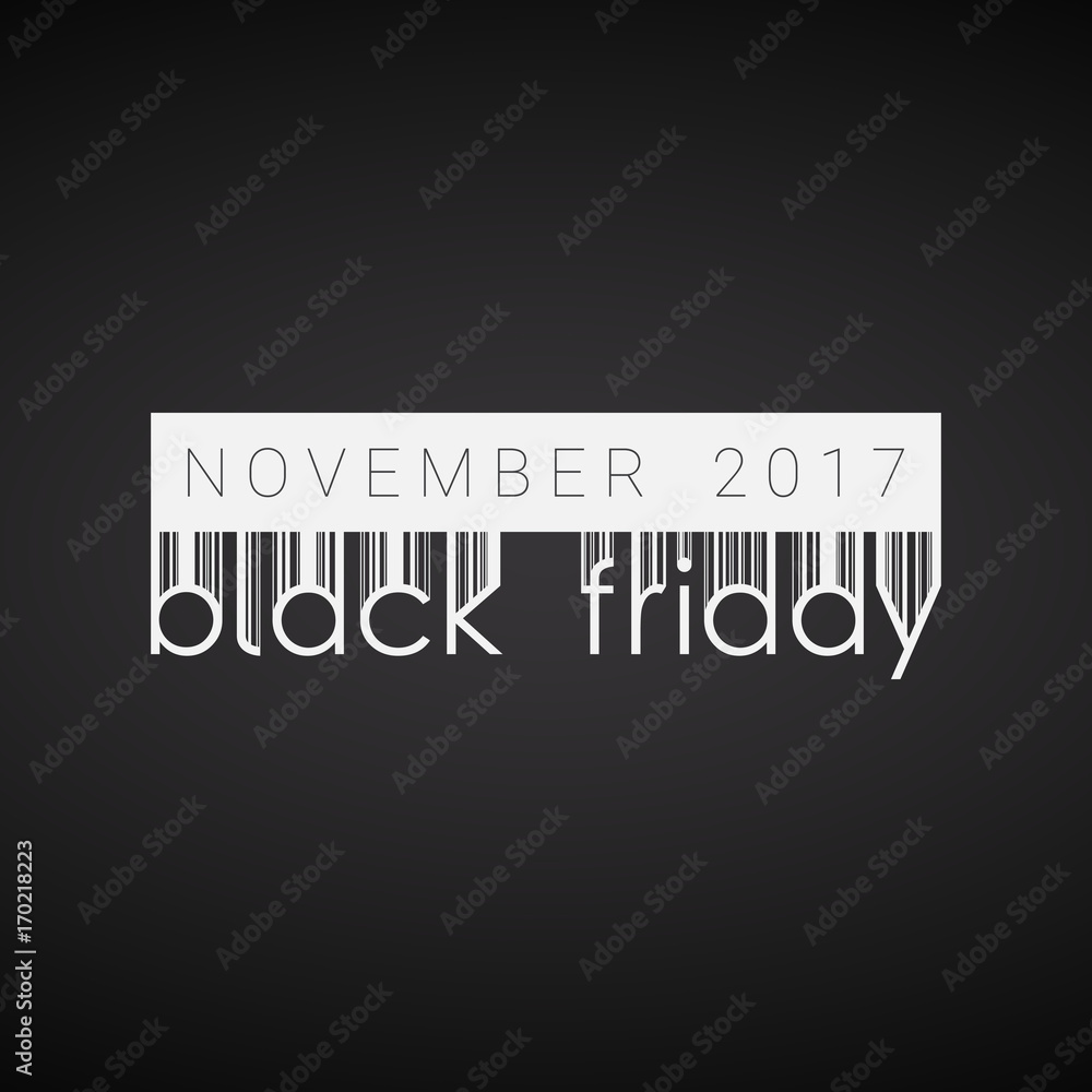 Vector black friday background. Barcode style 