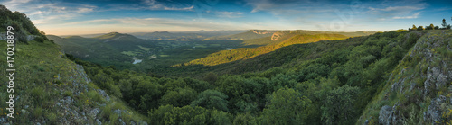 Fototapeta Naklejka Na Ścianę i Meble -  View from Lisaya mountain to the Crimea valley