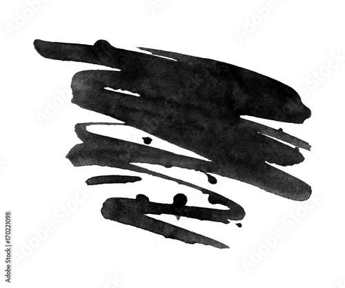 Abstract black ink blot background