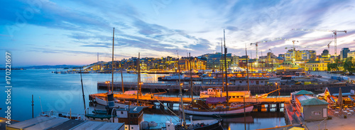 Canvas Print Port of Oslo city in Norway