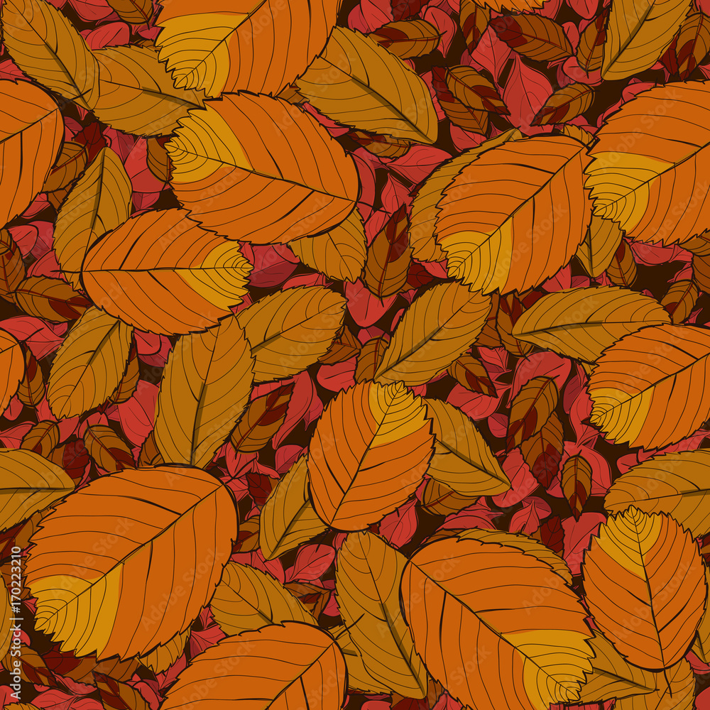 Seamless pattern with autumn leaves. Vector EPS 10.