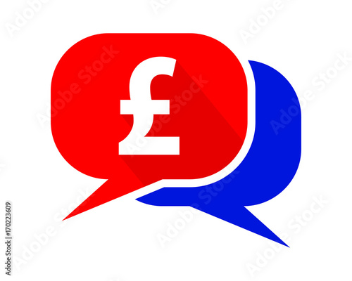red talk chitchat balloon pound sterling currency