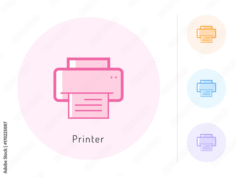 Printer icon vector. Printer symbol for your web site design, logo, app. One of a set of linear electronics icons. Printer icon vector. Printer symbol for your web site design, logo, app. One of a set of linear electronics icons.