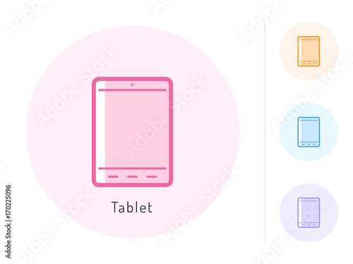 Tablet icon vector. Tablet symbol for your web site design, logo, app. One of a set of linear electronics icons.