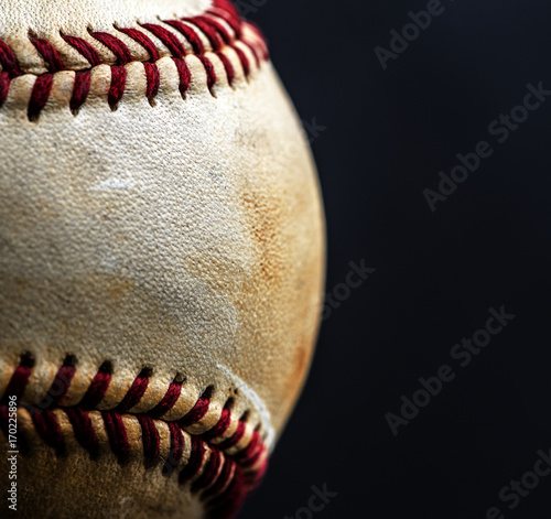 Closeup of brown baseball ball sport equipment
