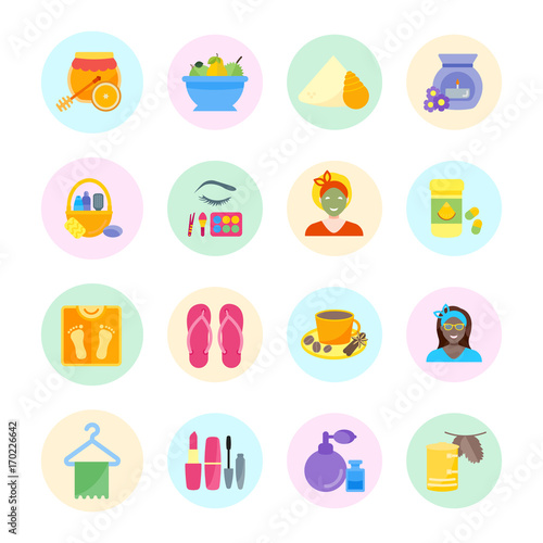 Set Vector Illustration of Health and Beauty