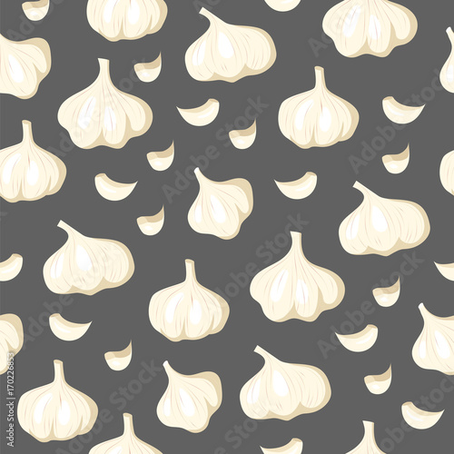 Elegant vegetable garlic seamless pattern