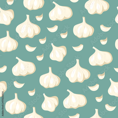 Elegant vegetable garlic seamless pattern