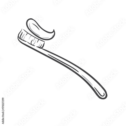tooth brush illustration sketch