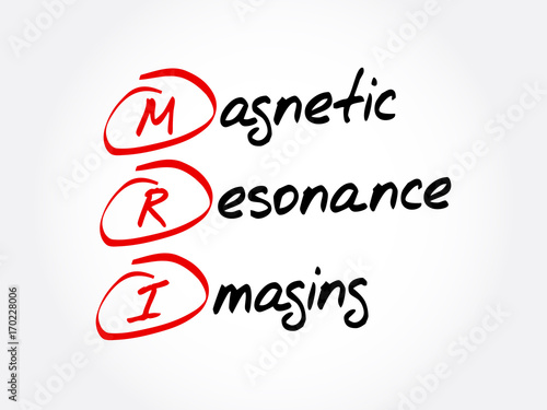 MRI - Magnetic Resonance Imaging, acronym health concept background