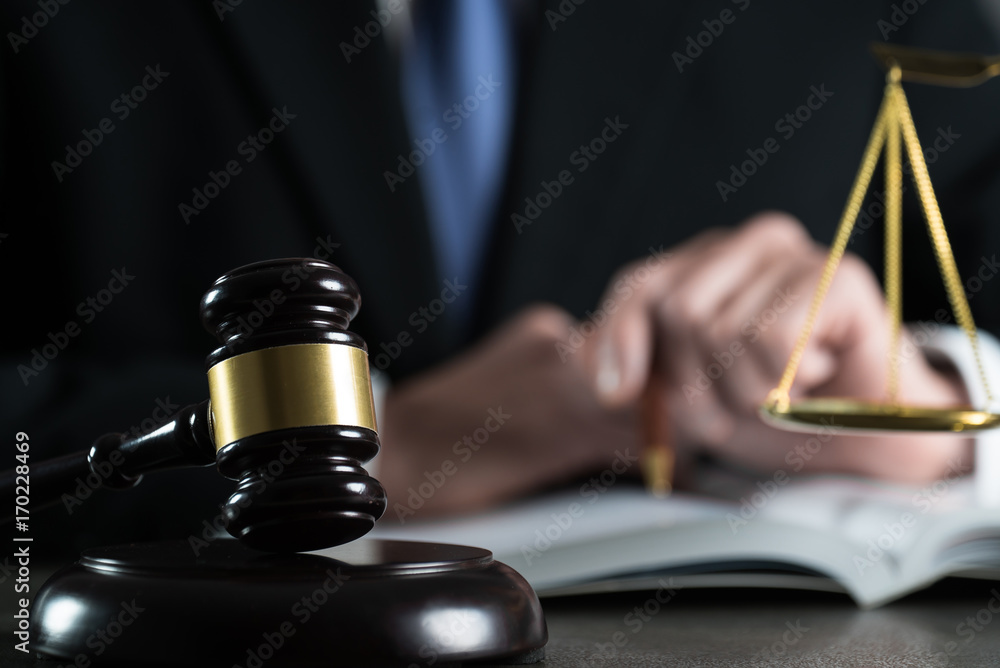 Justice and Law concept. Male lawyer in the office Justice and Law concept. Male lawyer in the office