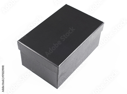 Top view of black box on white background. Isolated.