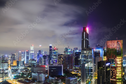 Wallpaper Mural cityscape of Singapore city at night Torontodigital.ca