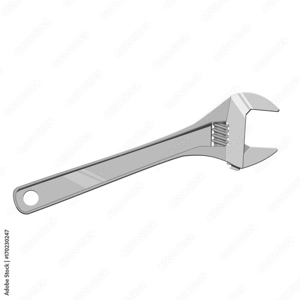 Isolated crescent wrench on transparent background Stock Vector | Adobe