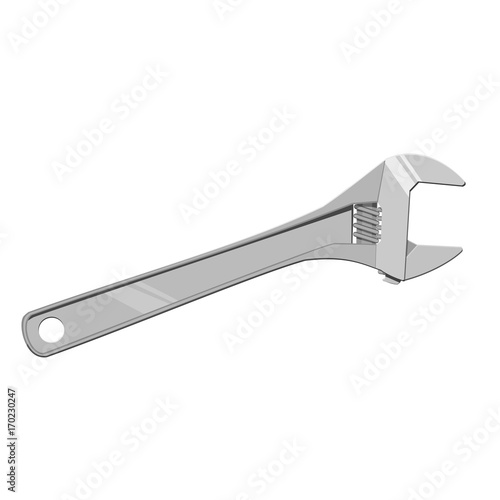Isolated crescent wrench on transparent background
