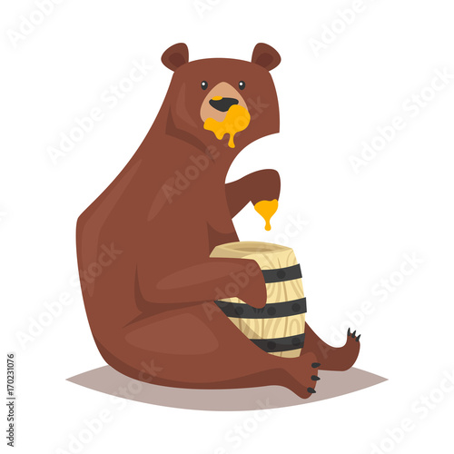 bear eating sweet honey