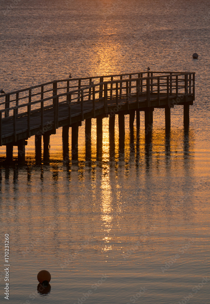 Fototapeta premium Beautiful sunrise in the summer by the quiet sea