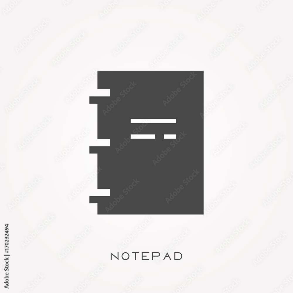 Silhouette icon notepad Silhouette icon notepad