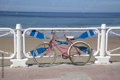 Bike, Promenarde and Beach at Ribadesella photo