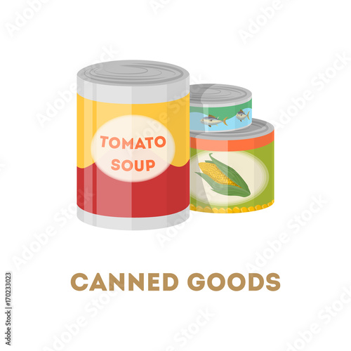Canned goods set.