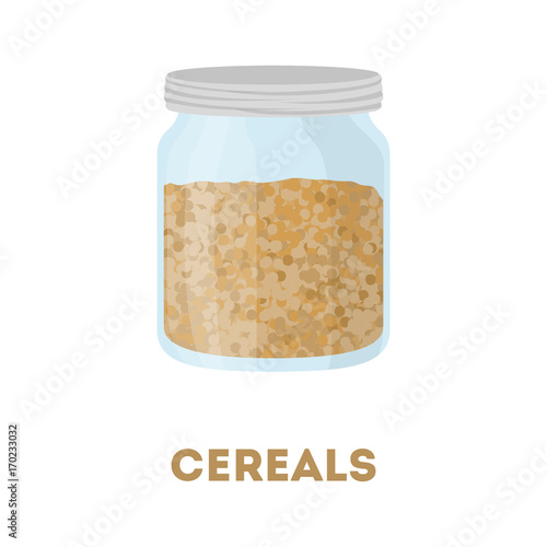 Isolaed cereals jar.