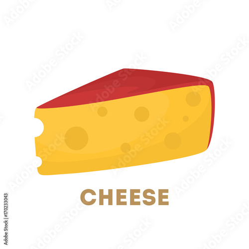 Isolated cheese piece.