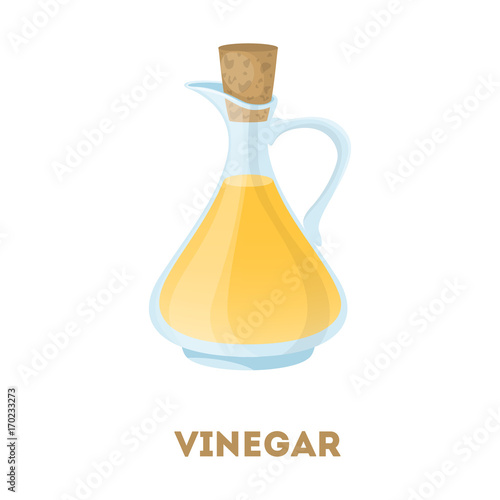 Isolated bottle of vinegar.