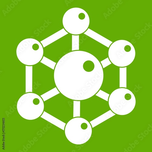 Chemical and physical molecules icon green