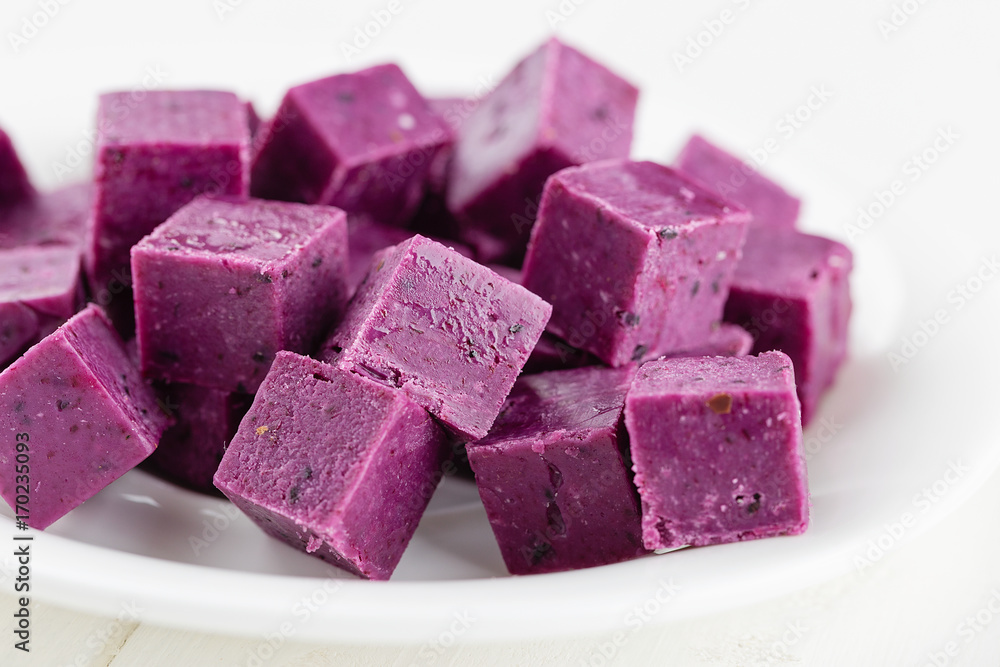 Homemade currant flavor fudge candies Homemade currant flavor fudge candies