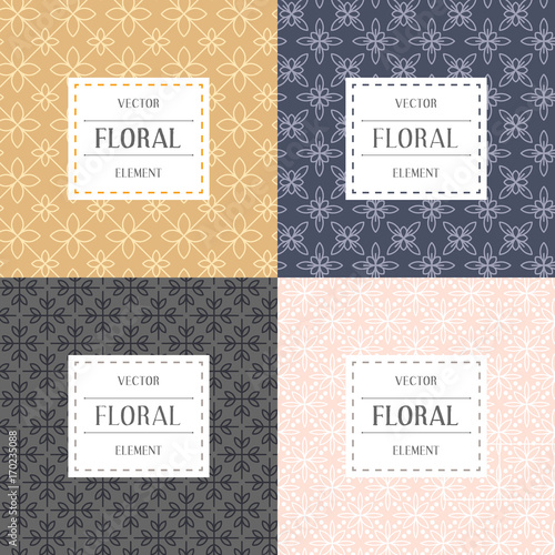 Simple and graceful floral pattern design template, Elegant lineart logo design, vector icon illustration. Modern Style