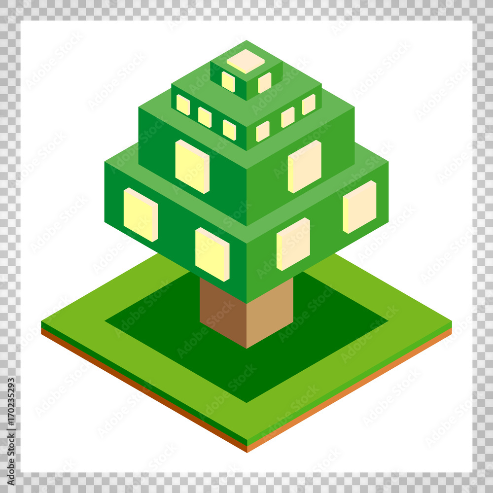 Isometric tree icon for forest, park, city. Landscape constructor for game, map, prints, ets. Isolated on white background. Isometric tree icon for forest, park, city. Landscape constructor for game, map, prints, ets. Isolated on white background.
