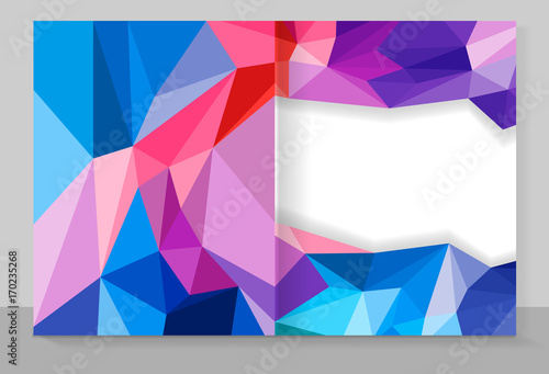 Cover copybook with triangle pattern, abstract background, geometric design.