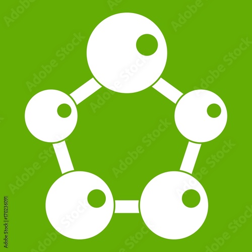Chemical and physical molecules icon green