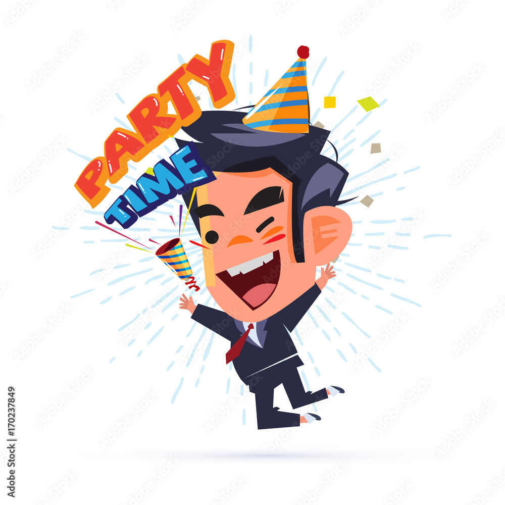 Happy businessman Happy and jumping with Happy businessman Happy and jumping with