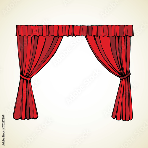 Curtain. Vector drawing