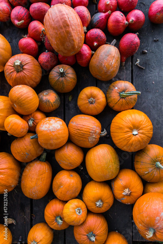 orange and red pumpkins