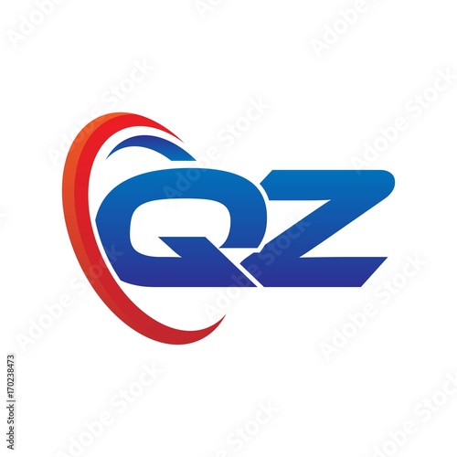 Free Download modern dynamic vector initial letters logo qz with circle swoosh red blue - GFXLoad